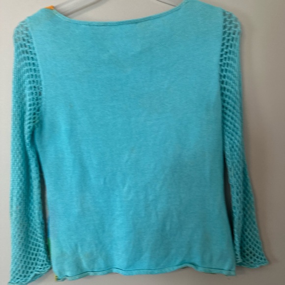 Michael Simon Multicolor Knit Sweater with crochet, sequins and beads. - Picture 7 of 8